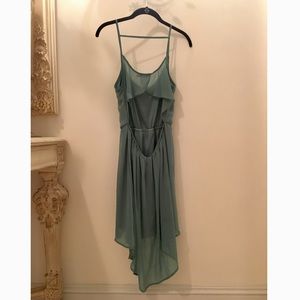 Green cut out back dress